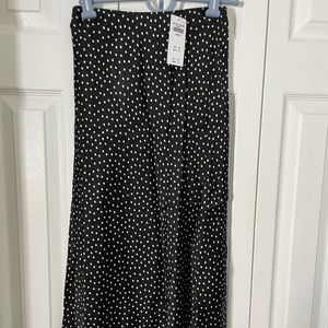 Calf length polka dot skirt
